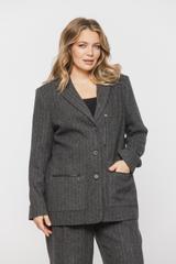 Prosty żakiet w jodełkę z dodatkiem wełny