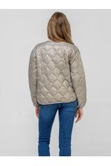 Przejściowa kurtka z pikowanej beżowej tkaniny