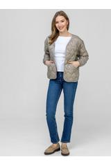 Przejściowa kurtka z pikowanej beżowej tkaniny