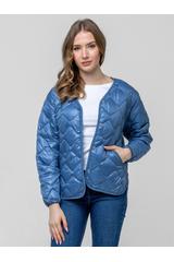 Przejściowa kurtka z pikowanej niebieskiej tkaniny