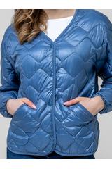 Przejściowa kurtka z pikowanej niebieskiej tkaniny