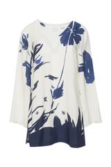 Przewiewna bluzka ecu w granatowe kwiaty