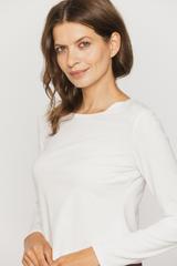 Krótka bluzka w kolorze ecru z długim rękawem