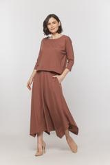 Pudełkowa bluzka z dopasowanym rękawem 3/4