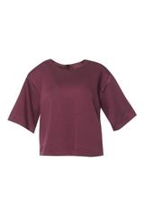 Pudełkowa bluzka z mięsistej śliwkowej dzianiny