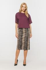 Pudełkowa bluzka z mięsistej śliwkowej dzianiny