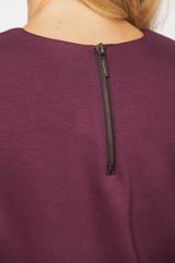 Pudełkowa bluzka z mięsistej śliwkowej dzianiny