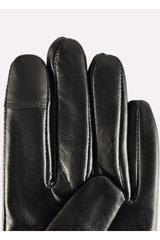 Black leather gloves with elegant fur