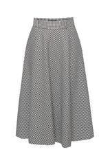 Rozkloszowana spódnica czarno-białą pepitkę