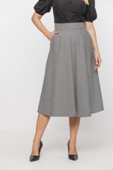 Rozkloszowana spódnica czarno-białą pepitkę