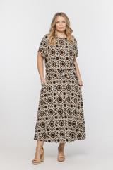 Rozkloszowana spódnica w kwiaty z dzianiny wiskozowej