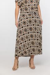 Rozkloszowana spódnica w kwiaty z dzianiny wiskozowej