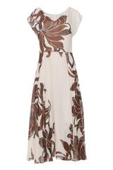 Rozkloszowana sukienka midi ze zwiewnej wiskozy