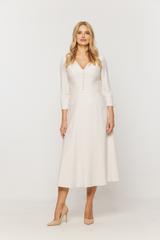 Rozkloszowana sukienka w stylu retro z tkaniny wiskozowej