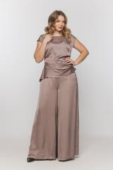 Satynowa bluzka w kolorze cappuccino