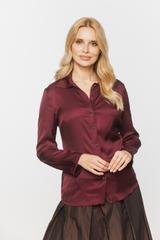 Satynowa bordowa koszula z eleganckimi guzikami