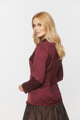 Satynowa bordowa koszula z eleganckimi guzikami