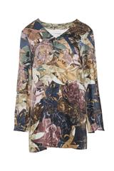 Satynowa długa bluzka z szerokim rękawem