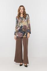 Satynowa długa bluzka z szerokim rękawem