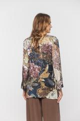 Satynowa długa bluzka z szerokim rękawem