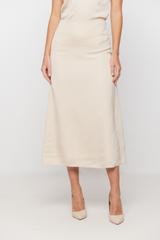 Satynowa wiskozowa spódnica z podszewką