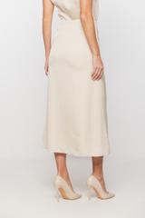 Satynowa wiskozowa spódnica z podszewką