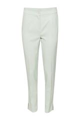 Seledynowe spodnie w kant z kieszeniami