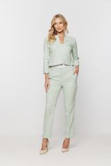 Seledynowy krótki żakiet zapinany na haftkę