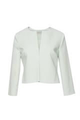 Seledynowy krótki żakiet zapinany na haftkę