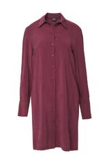 Śliwkowa koszulowa sukienka z  tkaniny modalowej