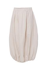 Spódnica bombka z naturalnej beżowej tkaniny