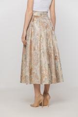 Spódnica midi z błyszczącej tkaniny żakardowej