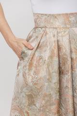 Spódnica midi z błyszczącej tkaniny żakardowej