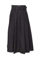 Spódnica midi z lekko błyszczącej czarnej tafty