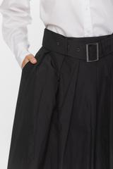 Spódnica midi z lekko błyszczącej czarnej tafty