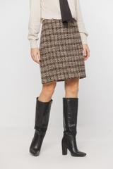 Spódnica mini z grubej tkaniny z dodatkiem wełny
