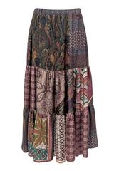 Unikatowa spódnica z wzorzystych kawałków wiskozy rozmiar 38