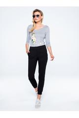 Czarne spodnie dresowe ze ściągaczami i lampasami