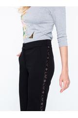 Czarne spodnie dresowe ze ściągaczami i lampasami