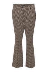 Spodnie dzwony w kant z wzorzystej dzianiny