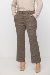 Spodnie dzwony w kant z wzorzystej dzianiny