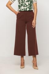 Spodnie kuloty w kant w kolorze kasztanowym