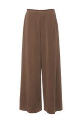 Spodnie o luźnym kroju z brązowej dzianiny