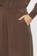 Spodnie o luźnym kroju z brązowej dzianiny