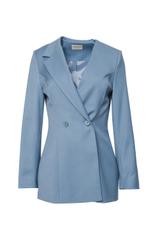 Stylowa dwurzędowa marynarka z asymetrycznym kołnierzem