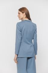 Stylowa dwurzędowa marynarka z asymetrycznym kołnierzem