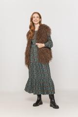 A stylish brown fur waistcoat