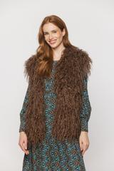 A stylish brown fur waistcoat