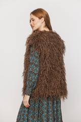 A stylish brown fur waistcoat