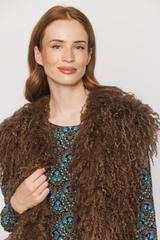 A stylish brown fur waistcoat